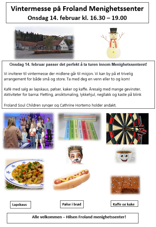 Husk vintermessa onsdag 14. februar kl. 16.30 - 19.00 1